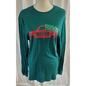 Duluth Trading Co Women's Red Truck w/Christmas Tree Long Sleeve Holiday Size S
